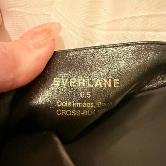 Everlane Day Crossover Sandal Black Leather Flat Slide Size 6.5 New Comfortable - Picture 6 of 7